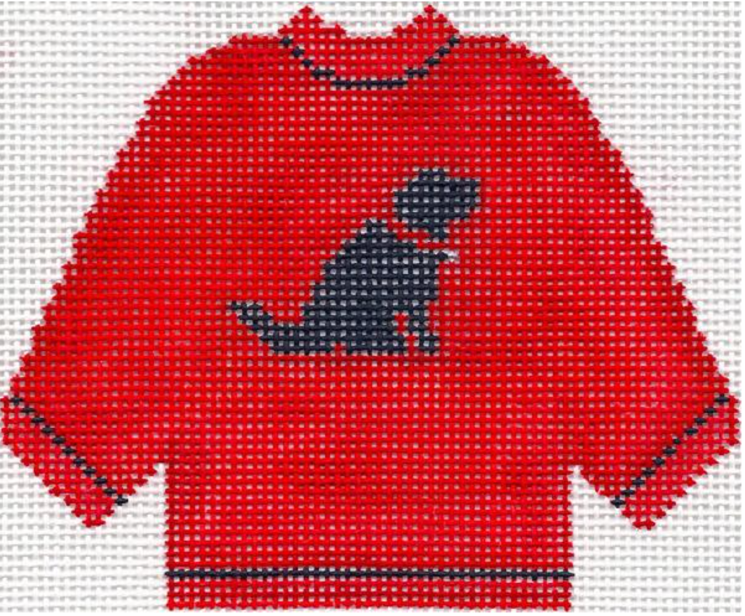80 Red Sweater with Black Lab