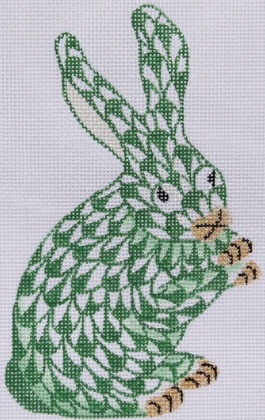 OM-155 Mini Green Herend-Inspired Bunny