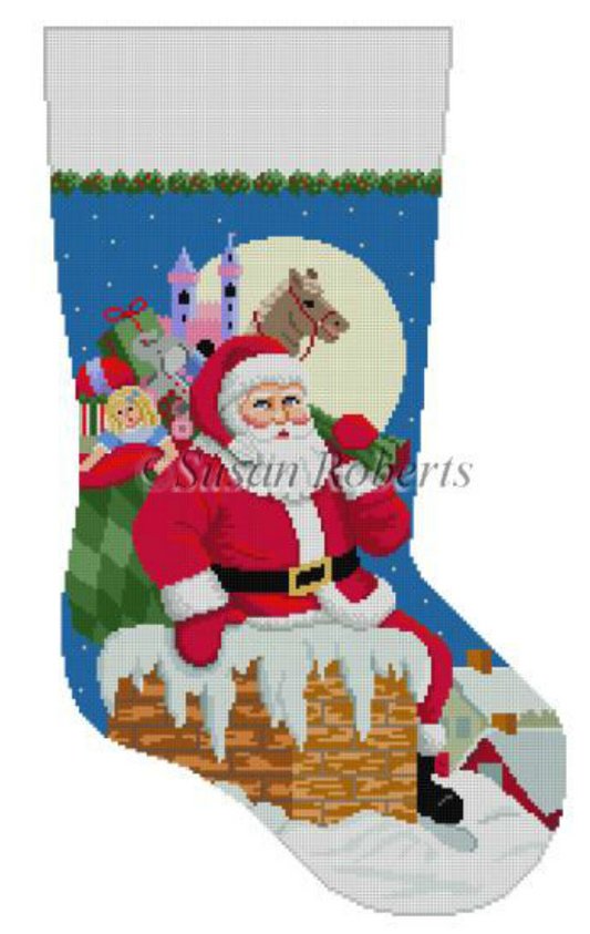 0194 Santa Down The Chimney Stocking - Girl's Toys