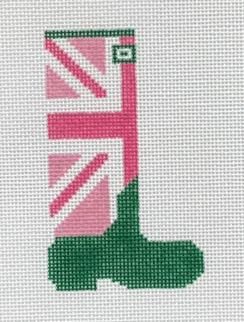 TLM-4 Union Jack Wellie - Pink and Green