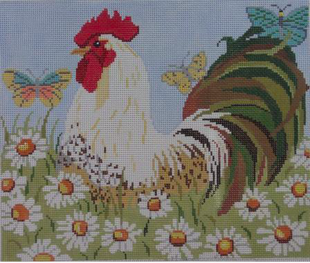 SW109 Rooster With Daisies