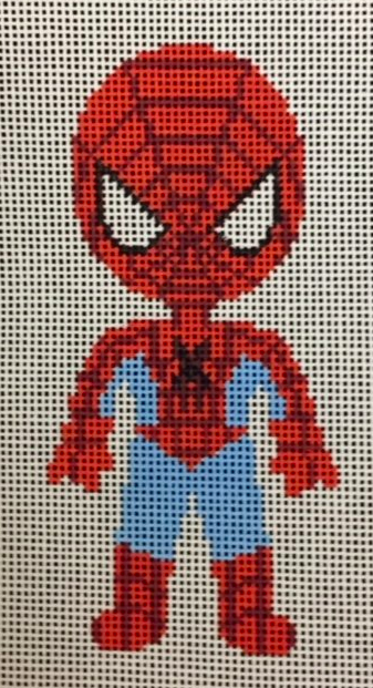 A Stitch In Time cartoon superhero needlepoint canvas of Spiderman