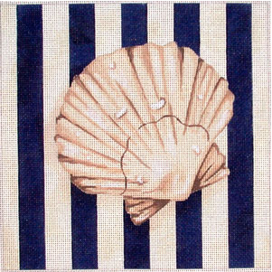 D0710 Scallop Shell and Stripes Square