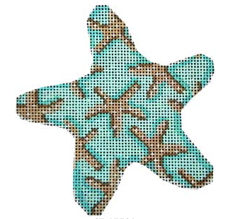 CT1758A Starfish on Starfish Ornament - Aqua