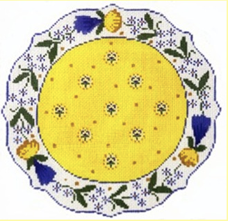 LR311 French Plate - Yellow, Blue and White