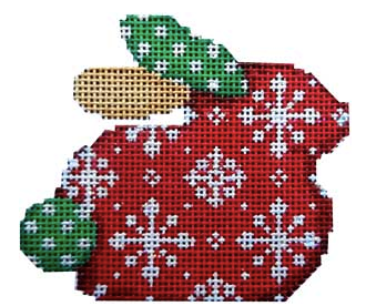 BR105 Snowflakes on Red Christmas Bunny