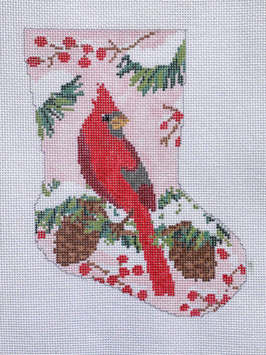 BS07 Christmas Cardinal Mini Stocking