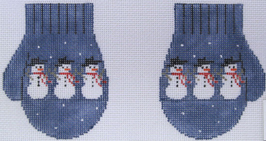 CO614 Blue Snowman Mittens