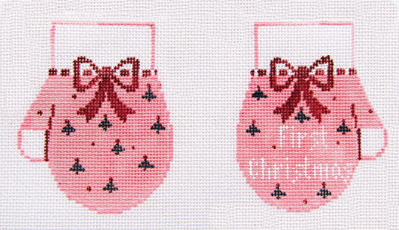CO632 Pink Baby's First Christmas Mittens