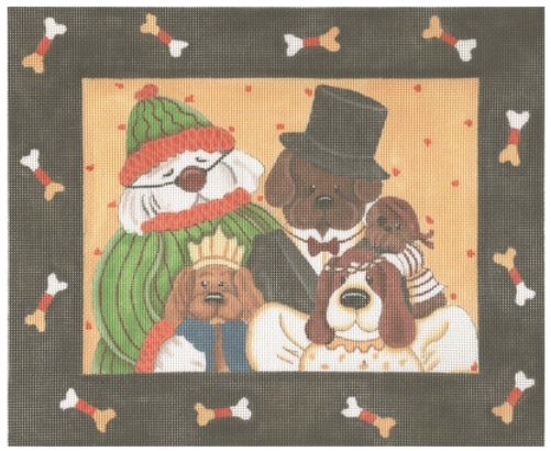GD-PL06 Halloween Dogs with Candy Corn Border