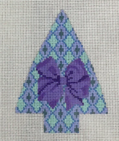 KCD1110 Argyle with Purple Bow Tree