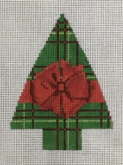 KCD1112 Green Plaid with Red Bow Tree