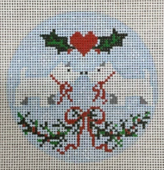 KCD1146 White Westie Christmas Round