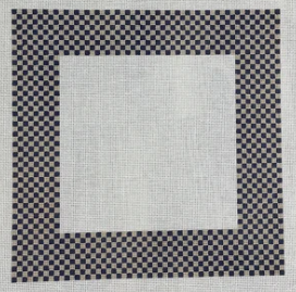 KCD4001BK Blue and Khaki Check Border Pillow