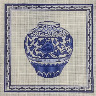 KCD4015 Blue Urn with Border