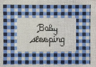 KCD5000B Blue Gingham Baby Sleeping Sign