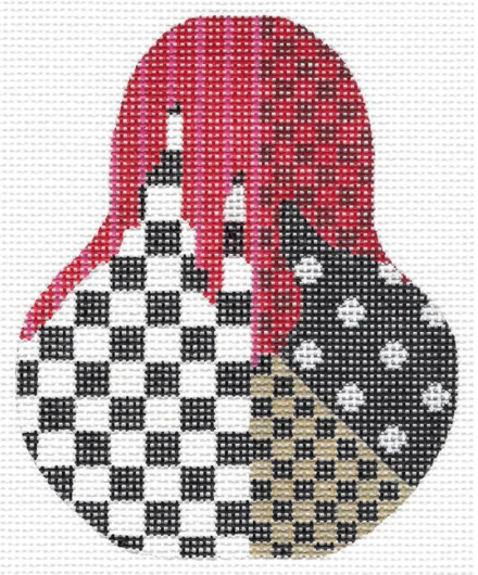 KCN1432 Black and White Patterned Madness Pear