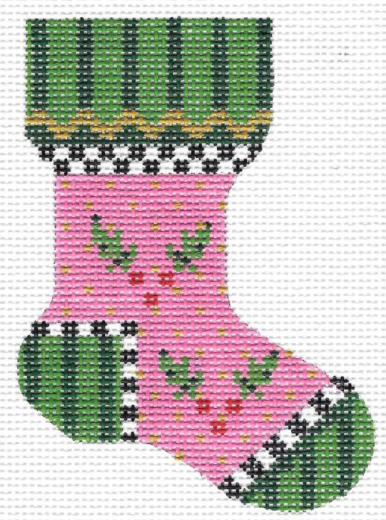 KCN53 Pink Holly Mini Sock