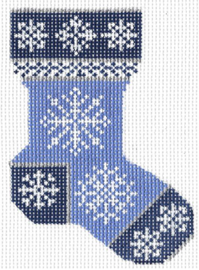 KCN536 Ice Blue Snowflake Mini Sock