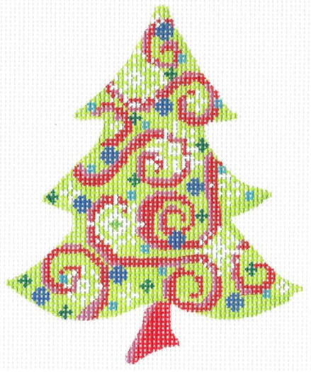 KCNT1 Chartreuse Swirlz-n-Snowflakes Tree