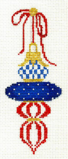 KCV117 Red, White and Blue Triple Drop Ornament