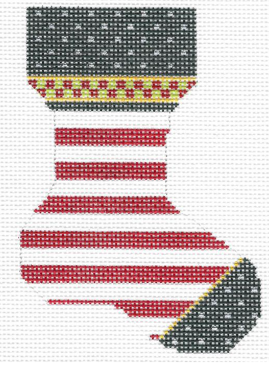KFA03 Red and White Striped Mini Sock