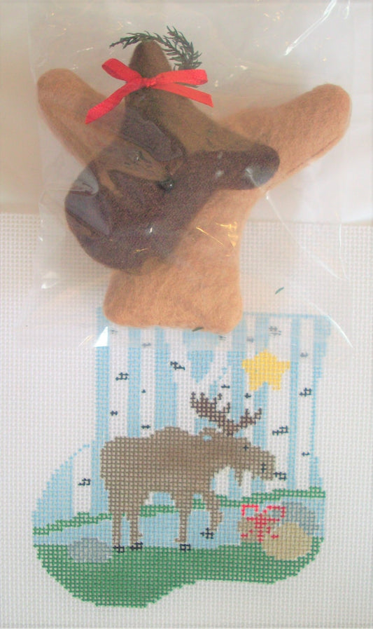 CM305 Moose and Birch Trees Mini Sock with Moose Insert