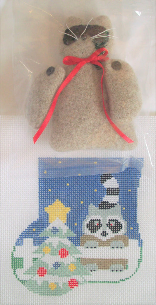 CM317 Curious About Christmas Mini Sock with Raccoon Insert