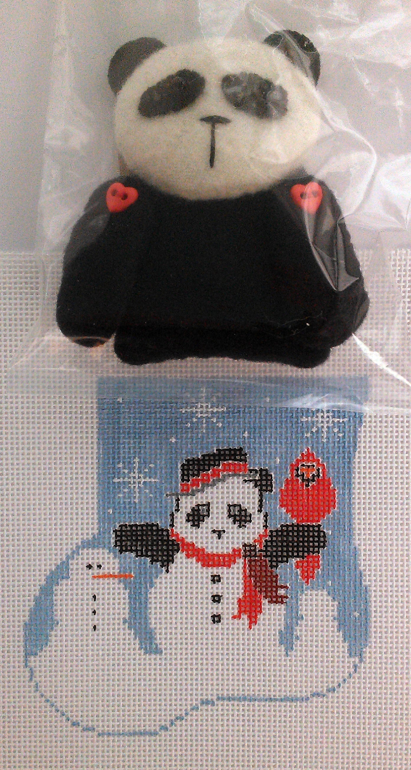 CM379 Panda Snowman Mini Sock with Panda Insert