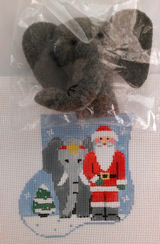 CM510 Elephant Santa Mini Sock with Elephant Insert