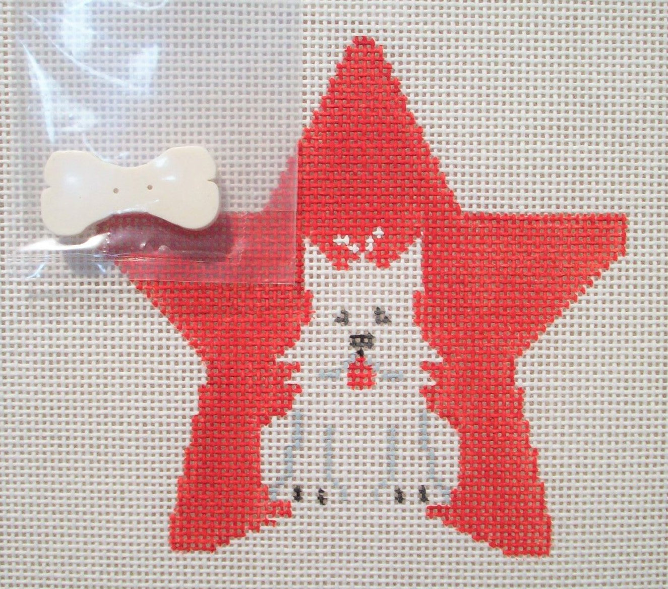 ST112 Westie Star with Bone Button