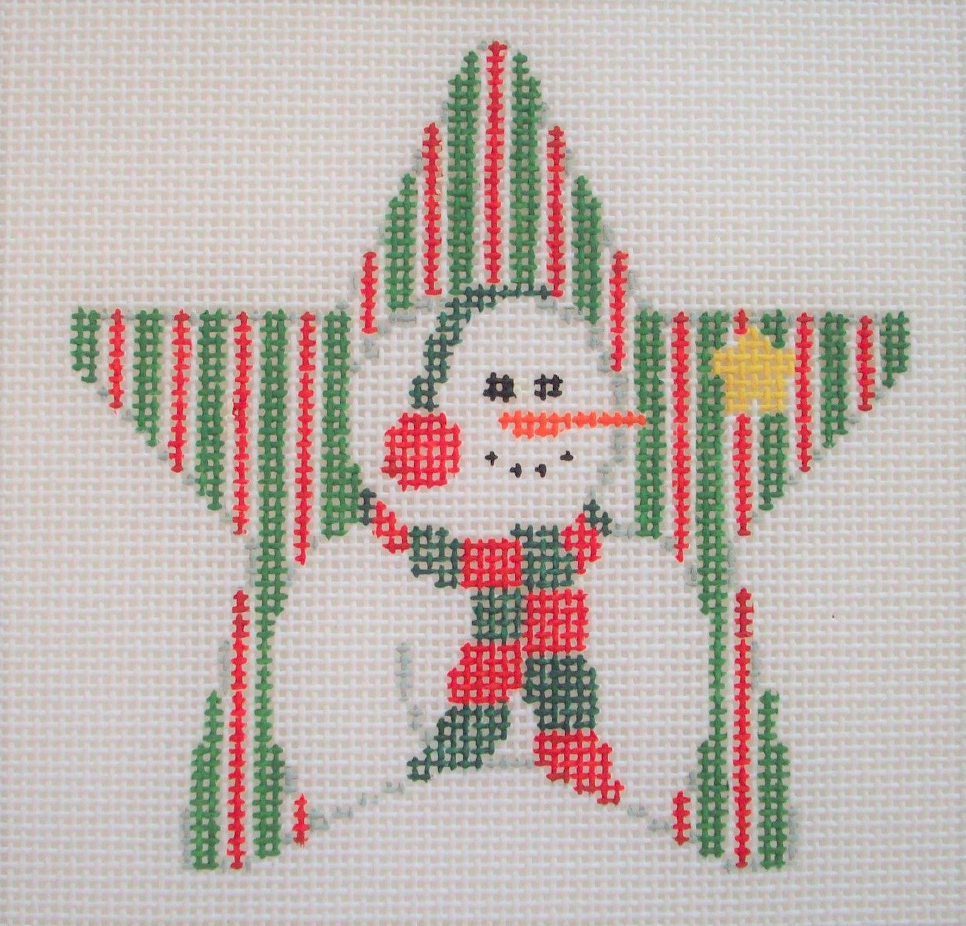 ST425 Snowman on Stripes Star