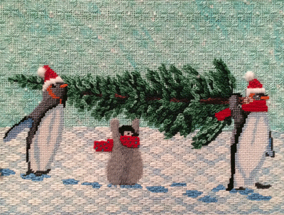 Penguins Carrying Christmas Tree Stitch Guide