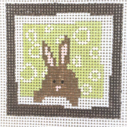 P-SM-039 Bunny - Green Circles Background