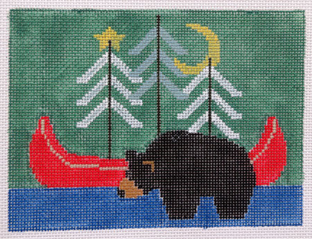 PW140 Bear with Red Canoe