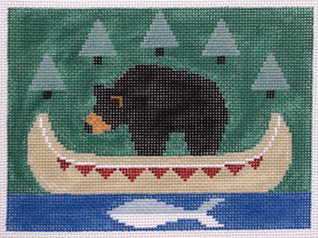 PW141 Bear with Indian Canoe