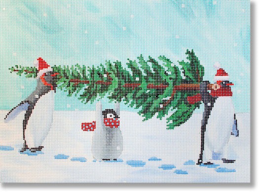 SC-PL06 Penguins Bringing Home the Tree