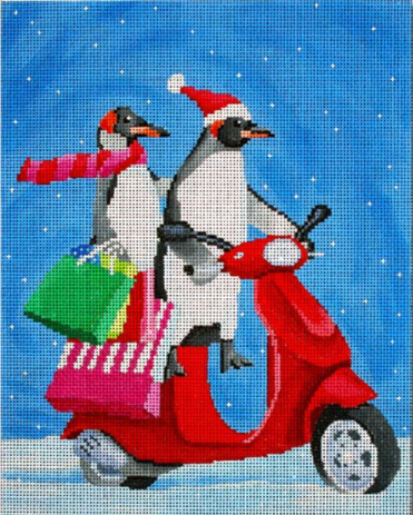 SC-PL14 Penguins on Scooter Shopping