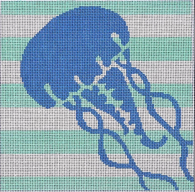 TS245 Jellyfish Stencil - Aqua